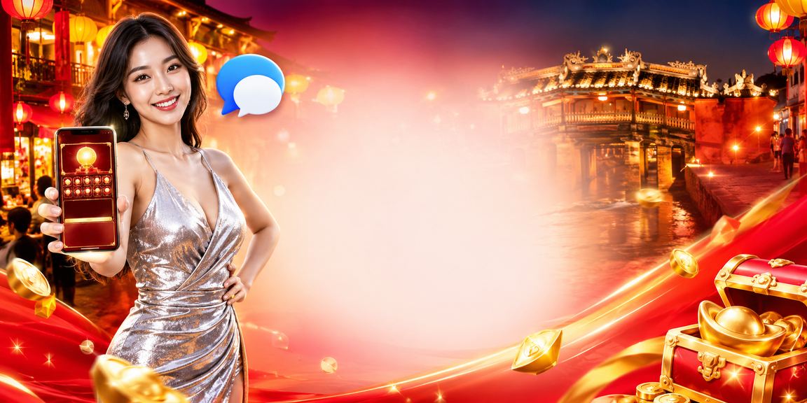 Cảnh phố Hội An về đêm với không gian giải trí casino và cá cược qua di động